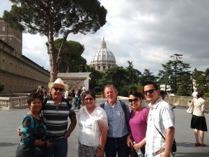 A lovely family in the Vatican with us